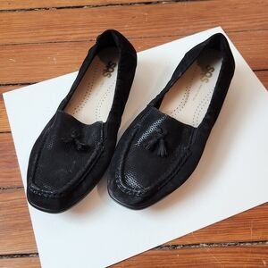 SAS Black Tassel Loafers for Women